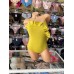 Цял бански в цвят горчица
